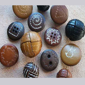 Leather covered buttons